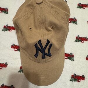 47 Brand Tan Baseball Cap with Navy Logo